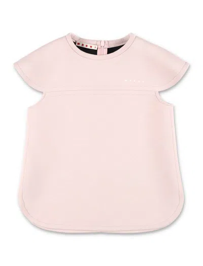 Marni Kids Logo Printed Dress In Purple