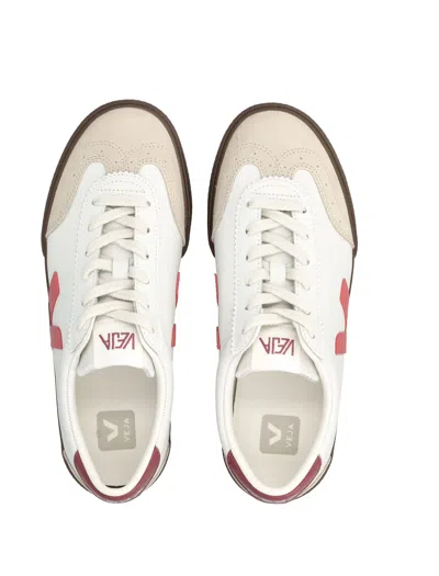 Veja Volley Panelled Leather Sneakers In White