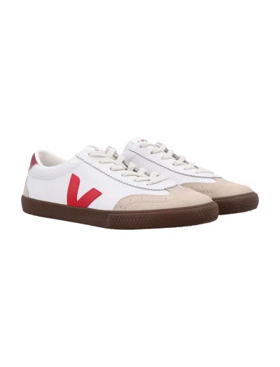 Veja Volley Panelled Leather Sneakers In White