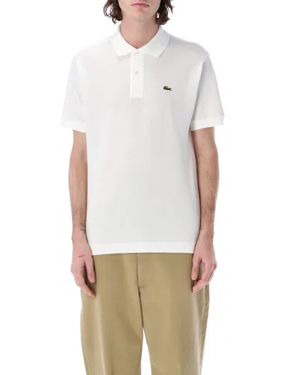 Lacoste Short Sleeve Pima Jersey Interlock Regular Fit Polo Shirt In White