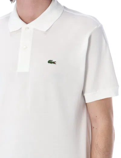 Lacoste Short Sleeve Pima Jersey Interlock Regular Fit Polo Shirt In White