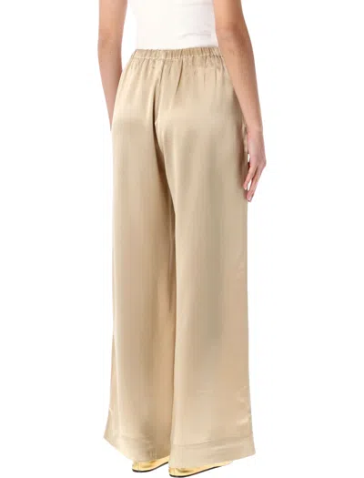 By Malene Birger Cabello Wide Leg Satin Trousers In Neutral