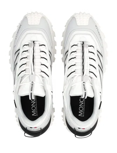 Moncler Light Grey Real Leather Trailgrip Gtx Low Top Sneakers In Gray