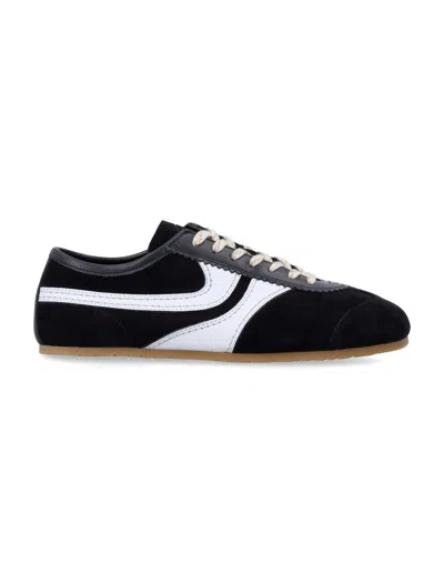 Dries Van Noten Sneakers Contrast Stitching Low Top Rubber Sole In Black