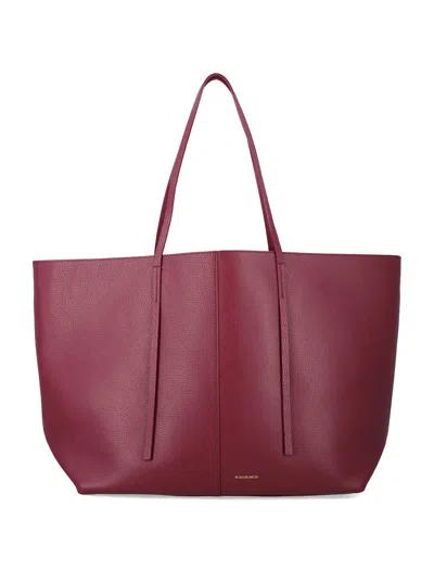 By Malene Birger Abilla Leather Tote Bag In Burgundy