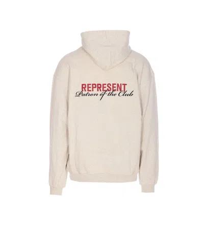 Represent Classic Hoodie With Front Kangaroo Pocket And Adjustable Drawstring In Neutral