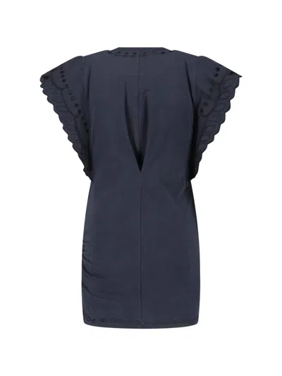 Isabel Marant Étoile Orlane Broderie Anglaise Cotton-jersey Mini Dress In Black