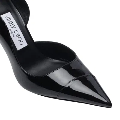 Jimmy Choo Brigitte Black Pumps With Thin Heel In Shiny Leather Woman