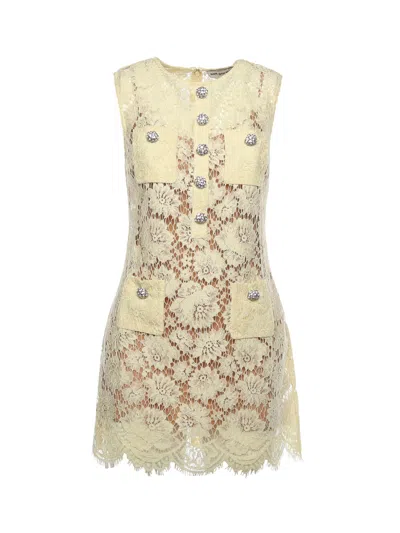 Self-portrait Self Portrait Short Dress With Embellishment In Yellow