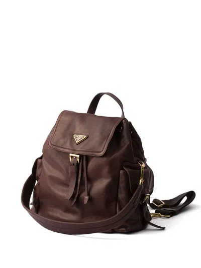 Prada Explore Medium Nappa Leather Backpack In Brown