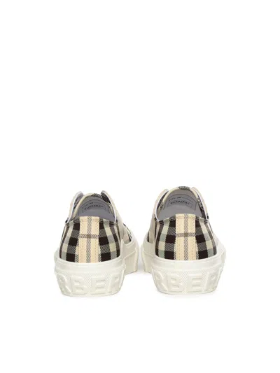 Burberry Check Embossed-logo Sneakers In Neutral