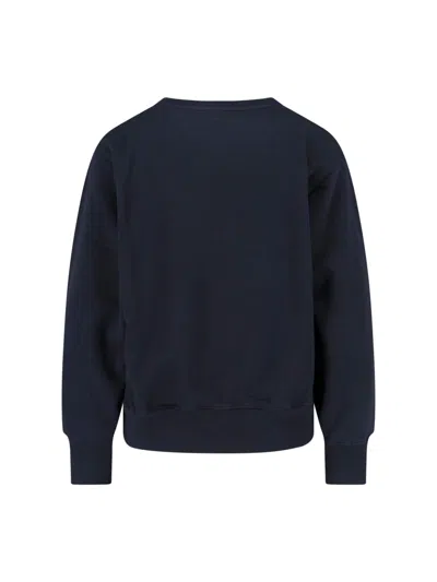 Anine Bing Womens Vintage Black Harry Logo-embroidered Cotton Sweatshirt In Blue