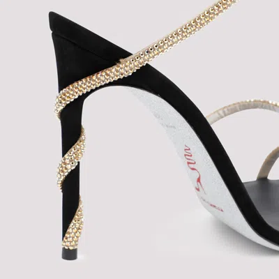 René Caovilla Crystal-embellished Stiletto Sandals With Spiraled Strap In Neutral