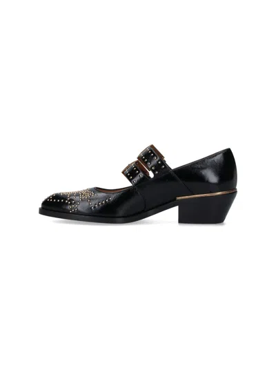 Chloé Chloe Elegant Pumps With Leather Construction And 4cm Heel Height In Black