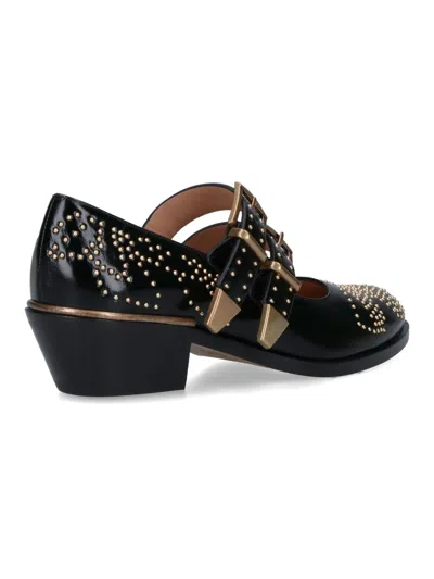 Chloé Chloe Elegant Pumps With Leather Construction And 4cm Heel Height In Black