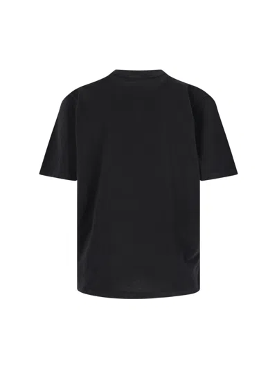 Chloé Women Black Crewneck T-shirt With Maxi Logo Print On The Front In Cotton Woman