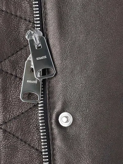 Khaite Womens Dark Brown Shelman Pointed-collar Leather Jacket Xs In Multi