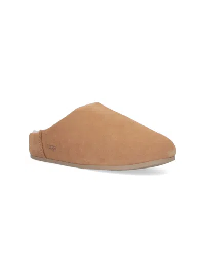 Ugg Chestnut Brown Suede Leather Elea Slip-on Slippers