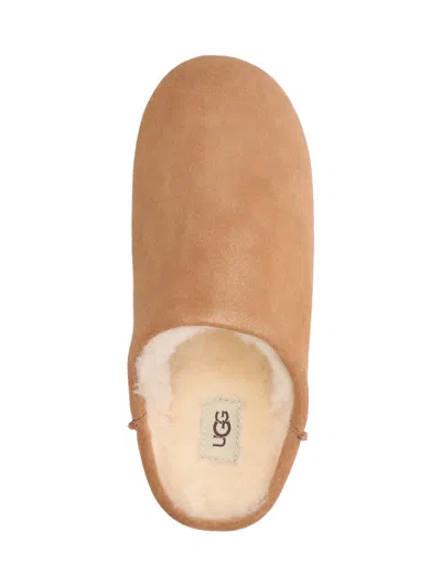 Ugg Chestnut Brown Suede Leather Elea Slip-on Slippers