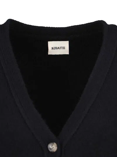 Khaite Scarlet Cashmere Cropped Cardigan In Black