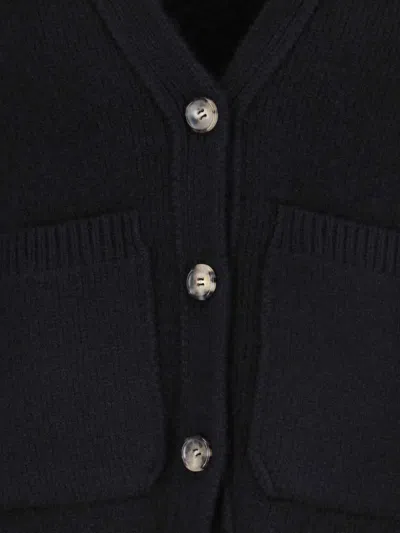 Khaite Scarlet Cashmere Cropped Cardigan In Black