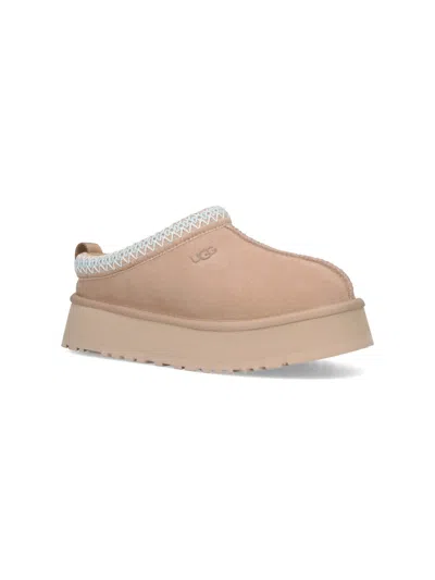 Ugg Tazz Beige Sabot With Embossed Logo In Suede Woman In Multi
