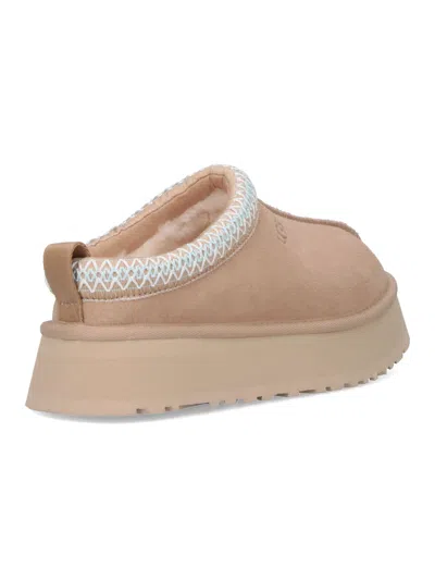 Ugg Tazz Beige Sabot With Embossed Logo In Suede Woman In Multi