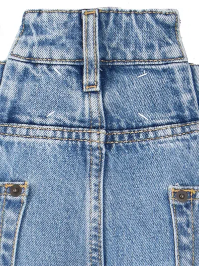 Maison Margiela High Waist Wide Leg Five Pocket Jeans In Blue