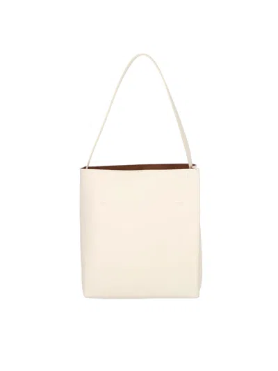 Marni Rectangular Calf Leather Shoulder Bag In White