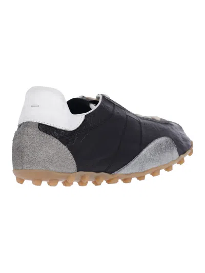 Maison Margiela Sneakers Sprinters In Suede And Leather With Vintage Finish In Black