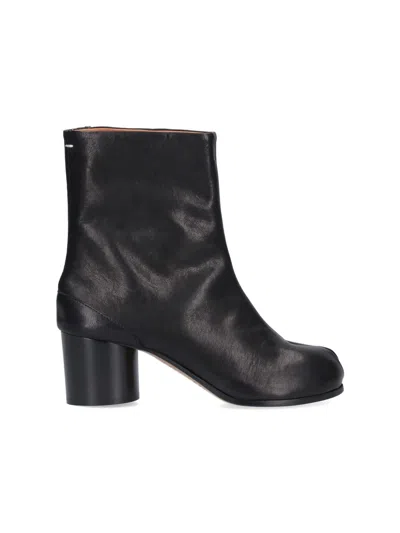Maison Margiela Tabi Split-toe Leather Ankle Boots In Black