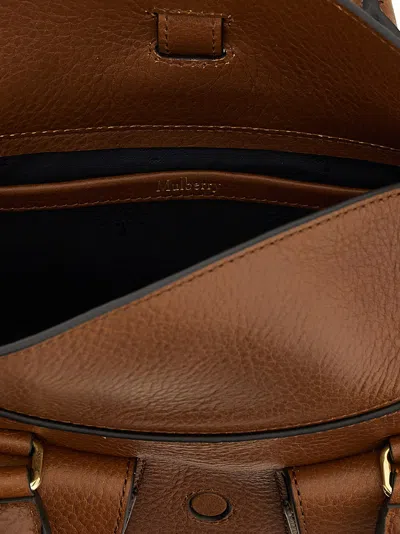 Mulberry Roxanne Brown Small Handbag With Adjustable And Removable Shoulder Strap And Two Front Pockets In Le