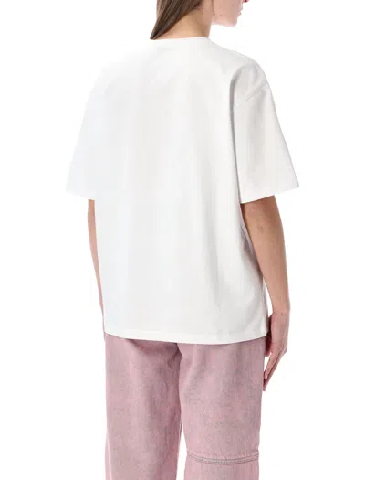 Ganni Womens Bright White Tiger-print Round-neck Cotton-jersey T-shirt Xl