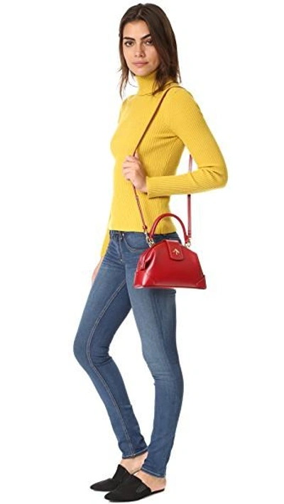 Shop Manu Atelier Demi Top Handle Bag In Red