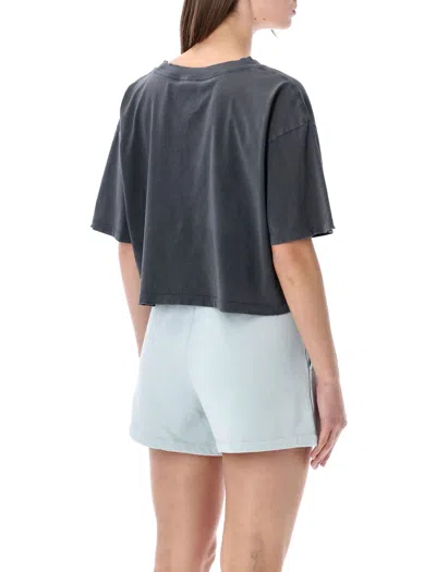 Anine Bing Black Washed Cropped Johnny T-shirt Women In Gray