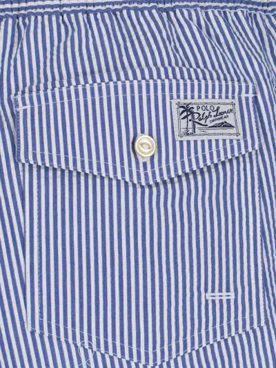 Polo Ralph Lauren Traveler Seersucker Swim Trunks In Blue