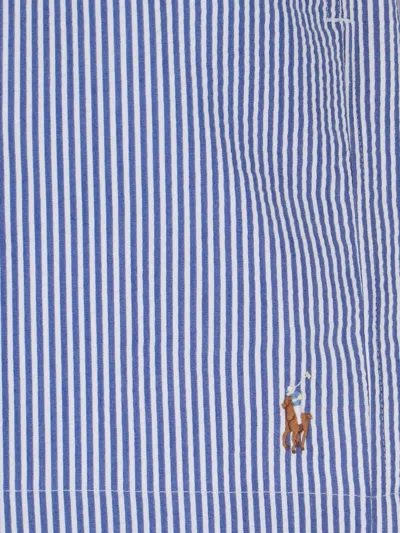 Polo Ralph Lauren Traveler Seersucker Swim Trunks In Blue