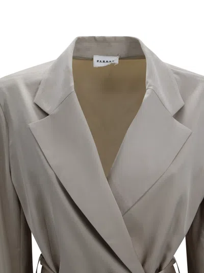 P.a.r.o.s.h Belted Jacket In Neutral