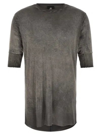 Thom Krom 940 Raw-cut Double-layer T-shirt In Gray