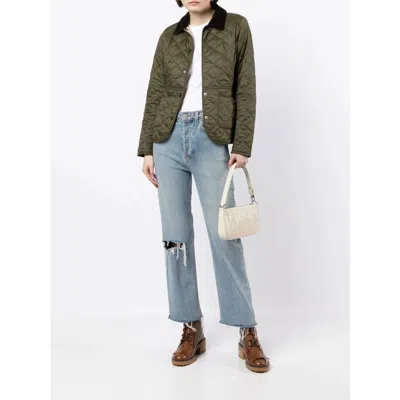 Barbour Deveron Quilted Buttoned Jacket In Green