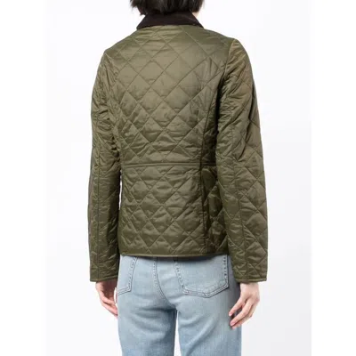 Barbour Deveron Quilted Buttoned Jacket In Green