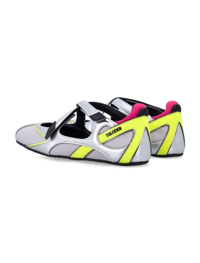 Attico Floor 01 Multicolor Ballet Shoes With Logo On The Side And Cut-out Design In Fabric Woman