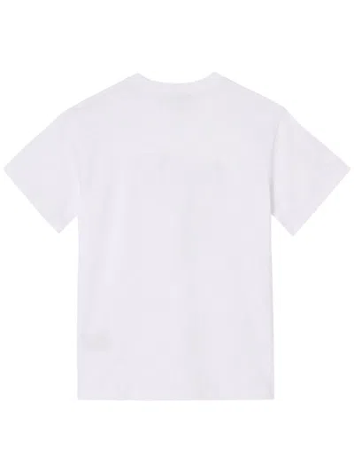 Ganni Womens Bright White Tiger-print Round-neck Cotton-jersey T-shirt Xl