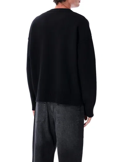 Ami Alexandre Mattiussi Ami Paris Ami Paris De Coeur Wool Cardigan In Black