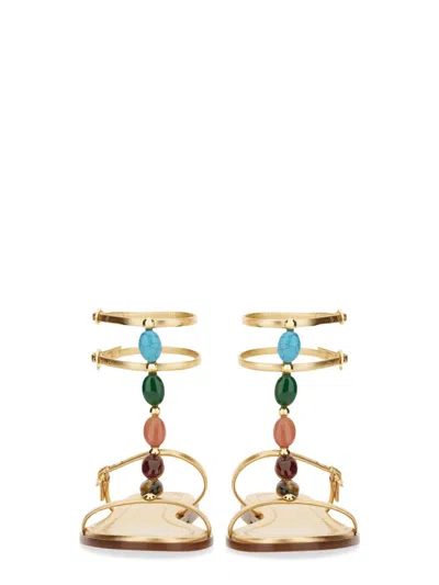 Gianvito Rossi Elegant Leather Sandal Shanti 05 For Women In Multi