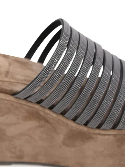 Brunello Cucinelli Platform Sandals In Black