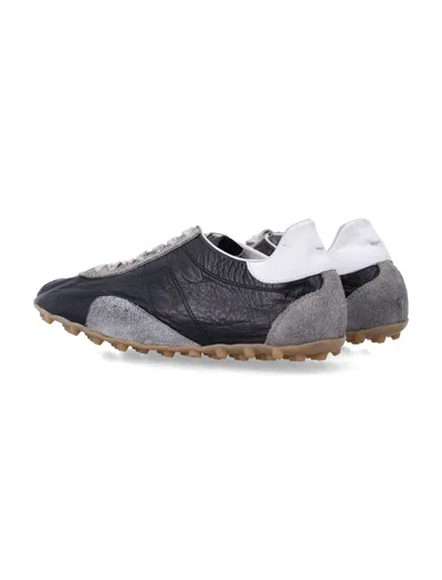 Maison Margiela Sneakers Sprinters In Suede And Leather With Vintage Finish In Black