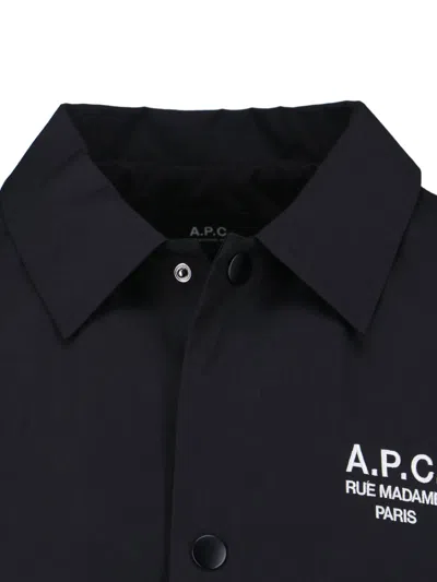 Apc A.p.c. Men Black Polyester Blend Regis Jacket In Black