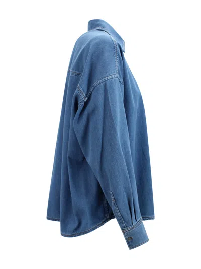 Weekend Max Mara Camicia Oversize Medium Blue In Multi