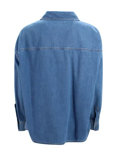 Weekend Max Mara Camicia Oversize Medium Blue In Multi